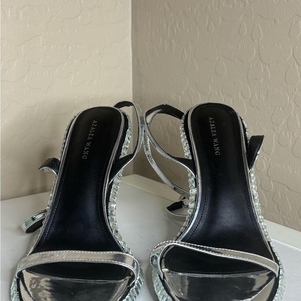 Azalea Wang Brik Mirror Strappy Heels size 10 - Picture 3 of 3